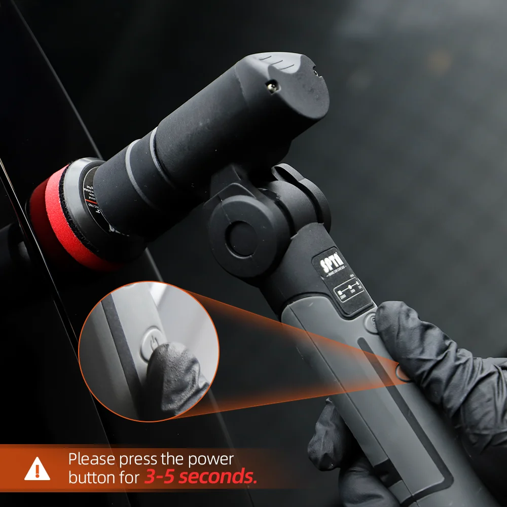 SPTA 마이크로 무선 미니 자동차 광택기, 휴대용 충전식, 속도 조절, 자동 디테일링 도구, 3.7V RO & DA