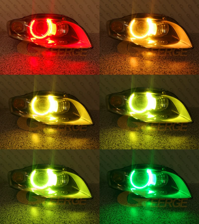 울트라 브라이트 멀티 컬러 RGB LED 엔젤 아이즈 키트, 아우디 A3 8PA A4 S4 RS4 B7 RF 원격 블루투스 앱, 헤일로 링 자동차 액세서리