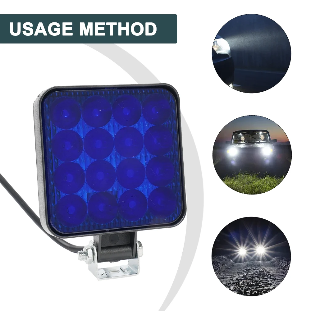 차량용 LED 바 작업등, 오프로드 작업등, 12V 자동 조명, 안개등, 4x4 LED 트랙터 스포트라이트, 트럭 ATV용, 48W, 1PC