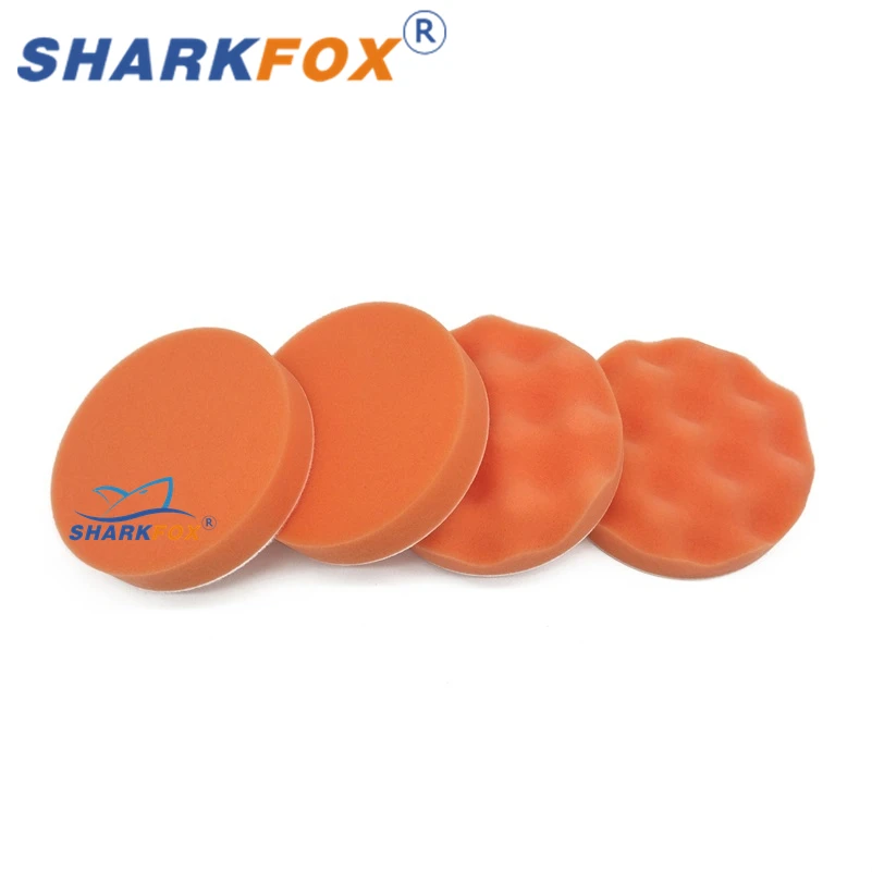 Sharkfox 자동차 버핑 연마 패드, 플랫 폼 스폰지 왁싱 패드 키트 도구, 자동차 광택기 버퍼, 자동차 관리 버핑 패드, 5/6 인치