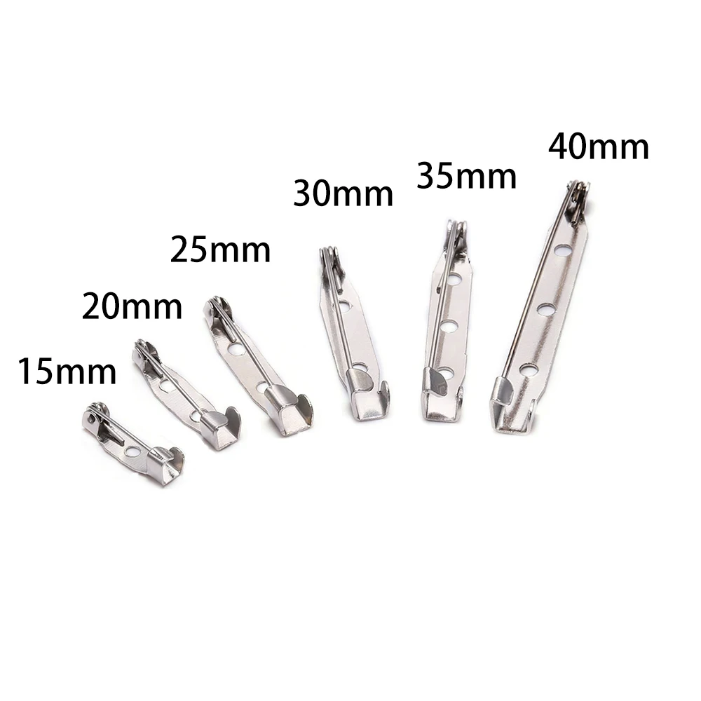 브로치 클립 베이스 핀 50 개 15/20/25/30/35/40mm, 브로치 핀 베이스 브로치 설정, 블랭크 베이스, DIY 쥬얼리 제작 용품