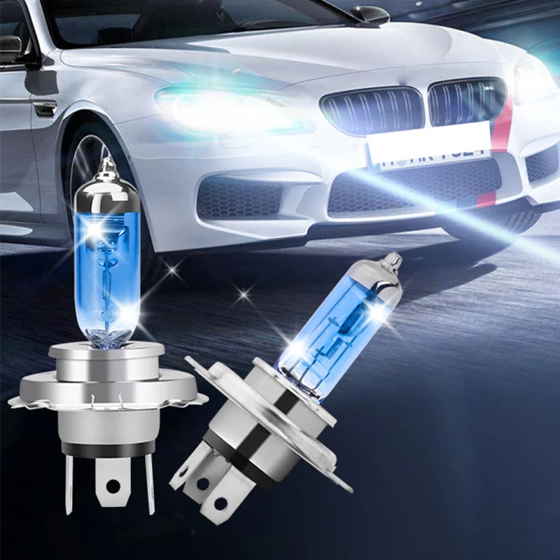 고출력 자동차 헤드라이트 램프, 자동차 광원 주차 할로겐 전구, 매우 밝은 흰색 안개등, H4, 100W, 12V, 1 개, 2 개