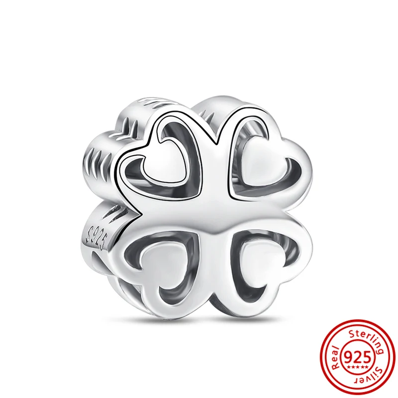 실버 심플 비즈 귀여운 고양이 개 발 프린트, 소년 소녀 천사 패밀리 트리 핏, 오리지널 판도라 팔찌, 여성 DIY 참 쥬얼리, 925