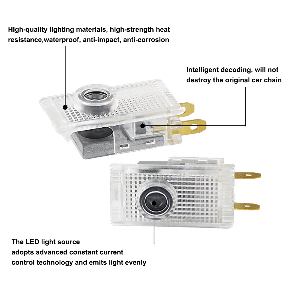 2X 범용 무선 LED HD 램프 그림자 프로젝터, 레이저 그림자 램프, 자동차 용품, Saab 9-3 93 2003-2012 Saab 9-5 95 1998-2011