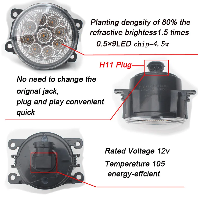 2x 안개등 LED 헤드라이트, 닛산 패스 파인더 R51 나바라 d40 노트 e11 NV200 타이탄 아르마다 프론티어 Xterra 안개등 안개등