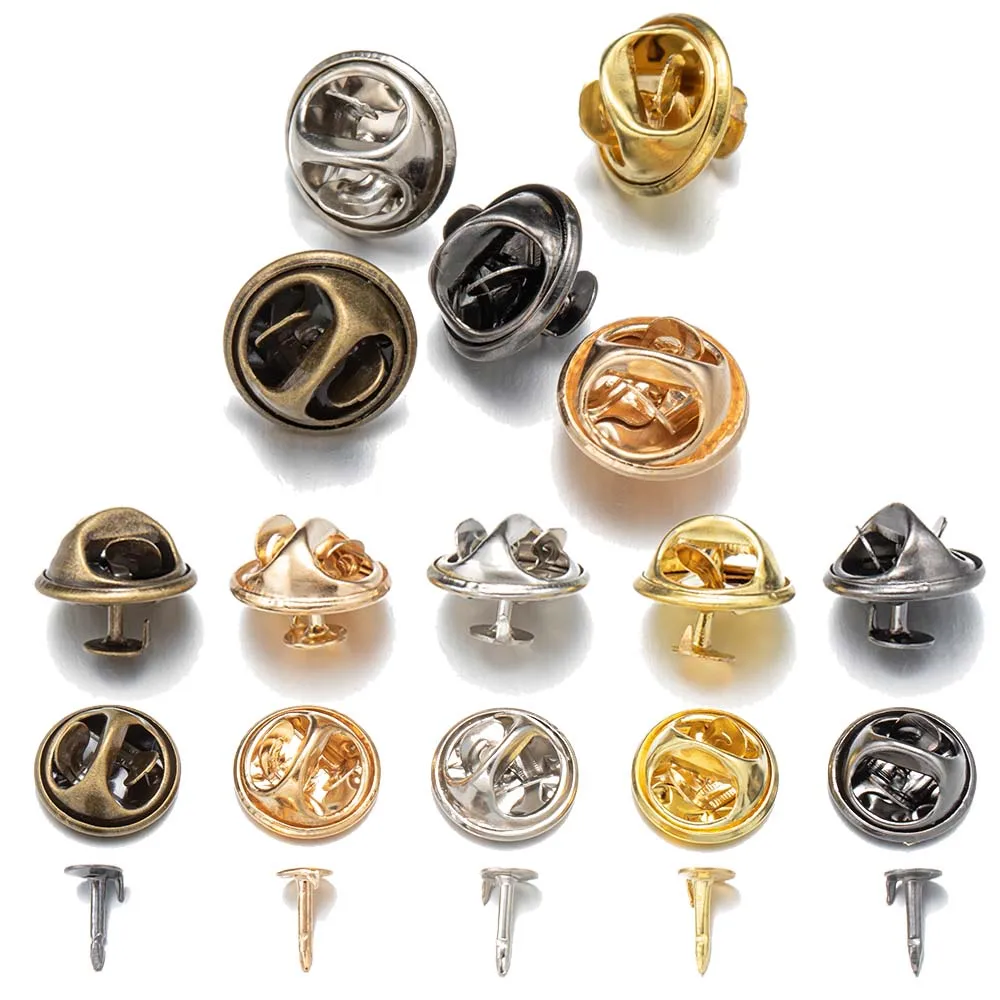 금속 잠금 핀 백 브로치 배지 거치대 라펠 베이스, DIY 주얼리 재료 제작 용품, 공예 액세서리, 수제, 100 개