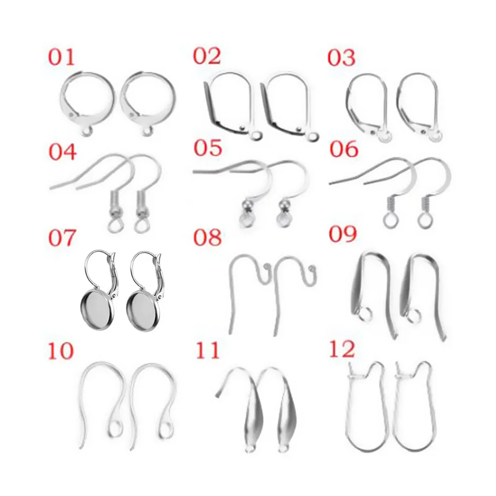 스테인레스 스틸 주얼리 프렌치 귀걸이 후크, DIY 주얼리 제작용 귀걸이 걸쇠, 알레르기 없음, 50 개