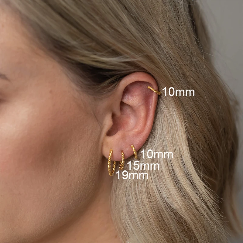 CRMYA 골드 실버 필링 플라워 하이글 귀걸이, CZ 지르콘 후프 귀걸이, 여성 쥬얼리 도매, 16mm, 14mm, 12mm