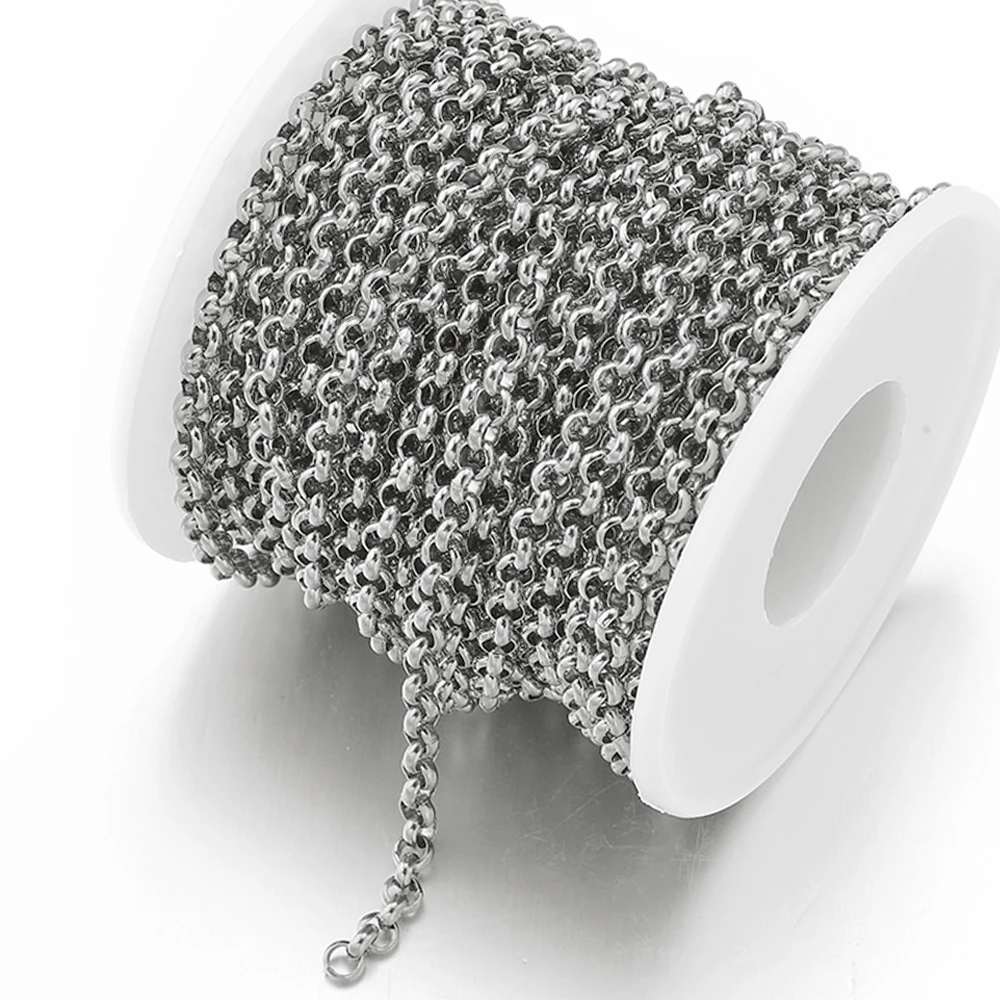 1 미터 골드 컬러 스테인레스 스틸 체인 목걸이 체인, DIY 팔찌 쥬얼리 만들기 부품 재료 용품 2.5/3/4mm