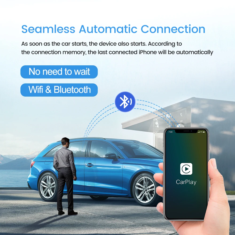 Carlinkit 3.0 무선 CarPlay Activator 자동 연결 Audi Benz 폭스 바겐 Mazda 무선 Carplay 플러그 앤 플레이에 유선