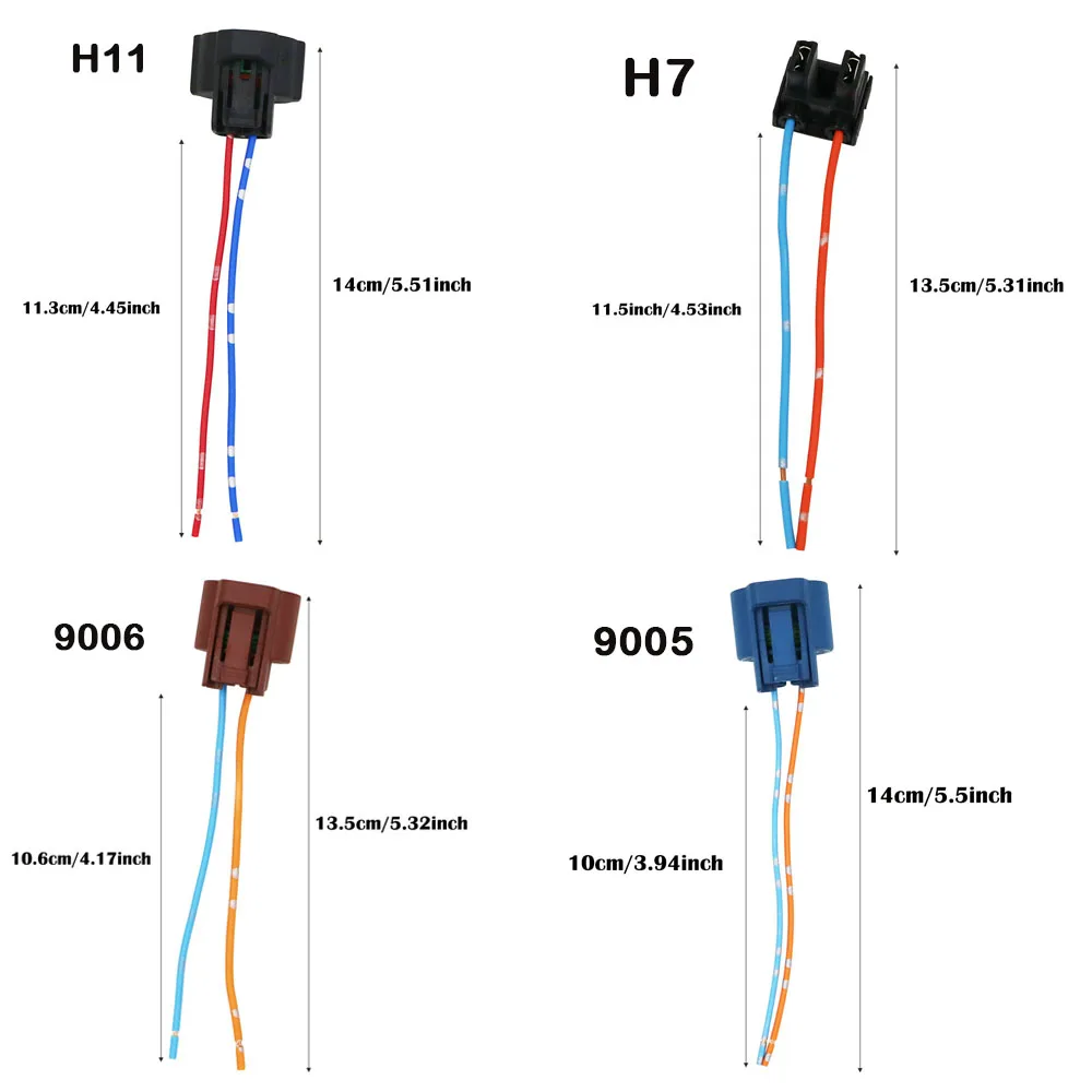 정품 자동차 LED 암 어댑터, 헤드라이트 안개등용 배선 하네스 소켓 와이어 커넥터, 1X 9005 9006 H7 H1 H11