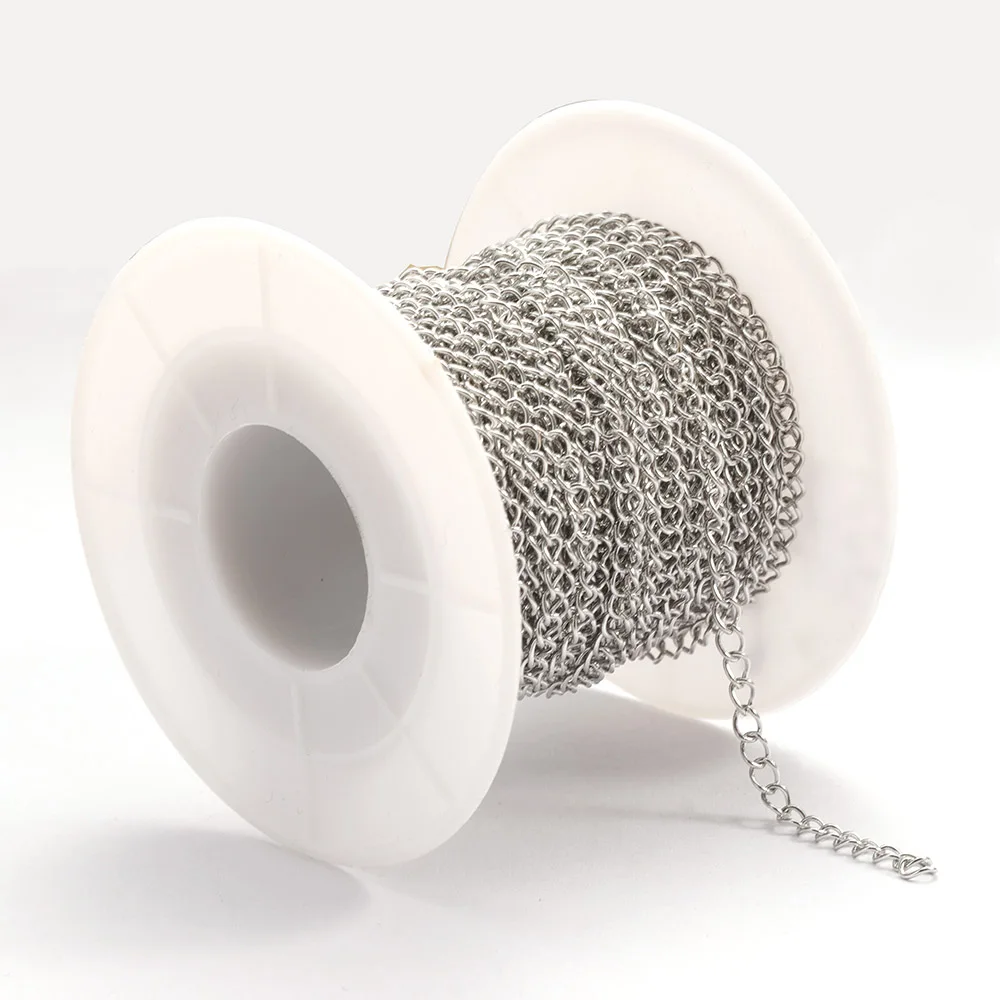 스테인리스 스틸 연장 체인, 2m, 골드 목걸이 체인, 팔찌 DIY 체인 액세서리, 주얼리 제작 공예, 2 3 4mm