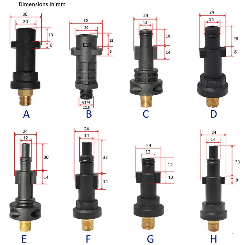 스노우 폼 랜스 어댑터 폼 노즐 피팅, Lavor Elitech Sterwins Vax Hammerflex Karcher AR Bosche Nilfisk Black Decker용