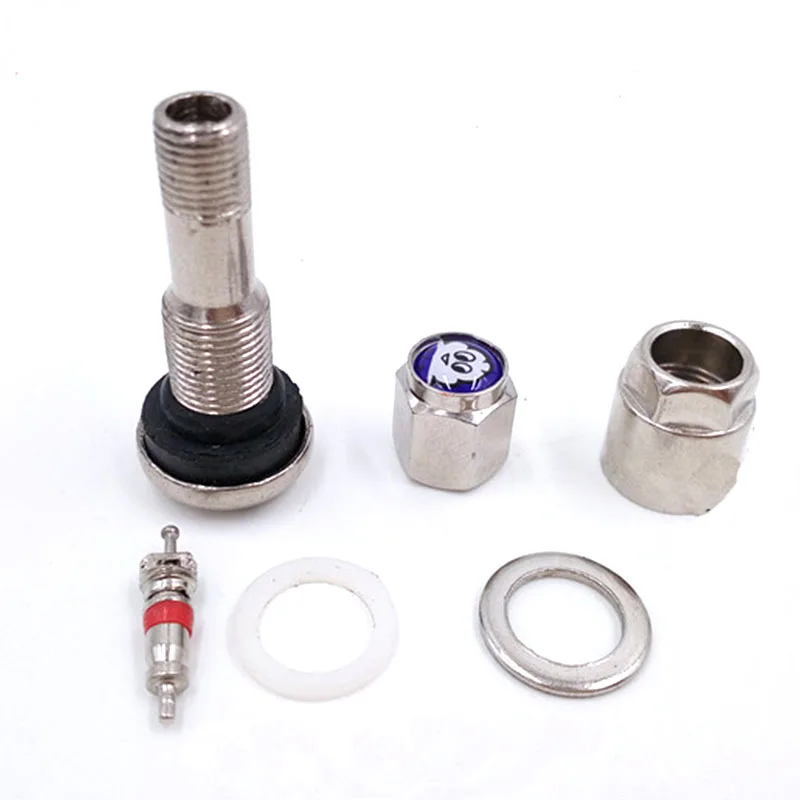 튜브리스 스틸 밸브 마우스, 자동차 타이어 수리, 내부 타이어 없는 황동 스템 더스트 캡, 타이어 밸브, 8 개