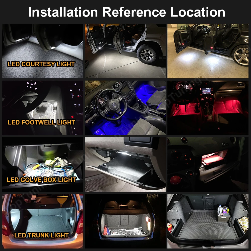 아우디 A1 A2 A3 A4 A5 A6 A7 A8 B5 B6 B7 B8 Q3 Q5 Q7 TT 자동차 화이트 LED 도어 트렁크 Footwell 글러브 박스 라이트 램프
