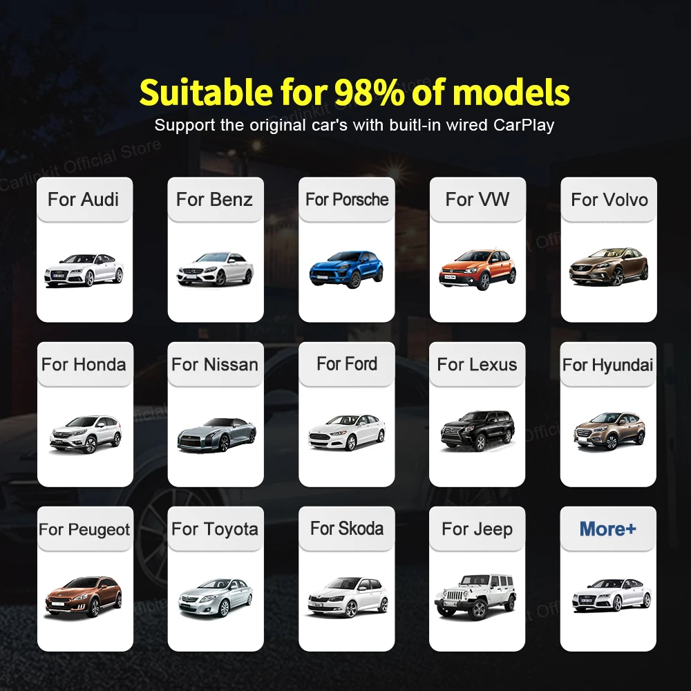 Carlinkit 3.0 무선 CarPlay Activator 자동 연결 Audi Benz 폭스 바겐 Mazda 무선 Carplay 플러그 앤 플레이에 유선