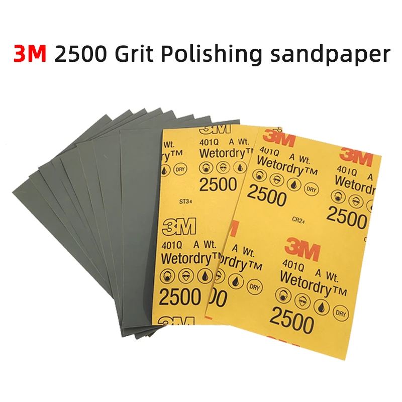 3M 401Q 뷰티 샌드페이퍼 2500 그릿 자동차 페인트 스크래치 폴리싱 샌딩 139/228mm, 워터 그라운드 파인 사포