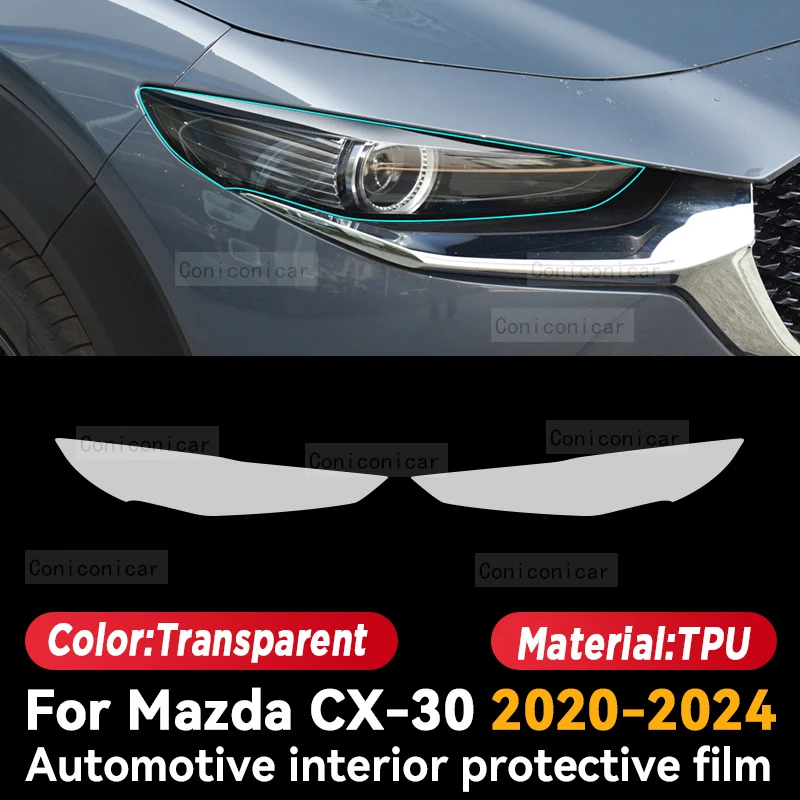 자동차 내부 센터 콘솔 기어 박스 패널 내비게이션 투명 TPU 보호 필름, 스크래치 방지, MAZDA CX-30 CX30 2020-2024 용