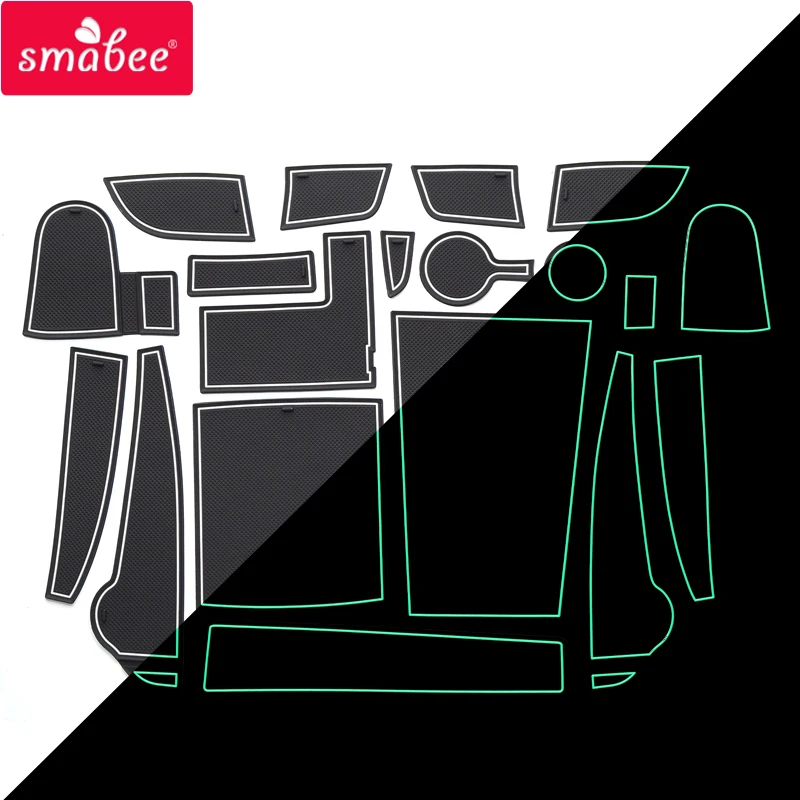 Smabee 현대 코나 EV 일렉트로 MY 2020 - 2022 용 전기차 미끄럼 방지 게이트 슬롯 컵 매트, 미끄럼 방지 문짝 그루브 패드 액세서리