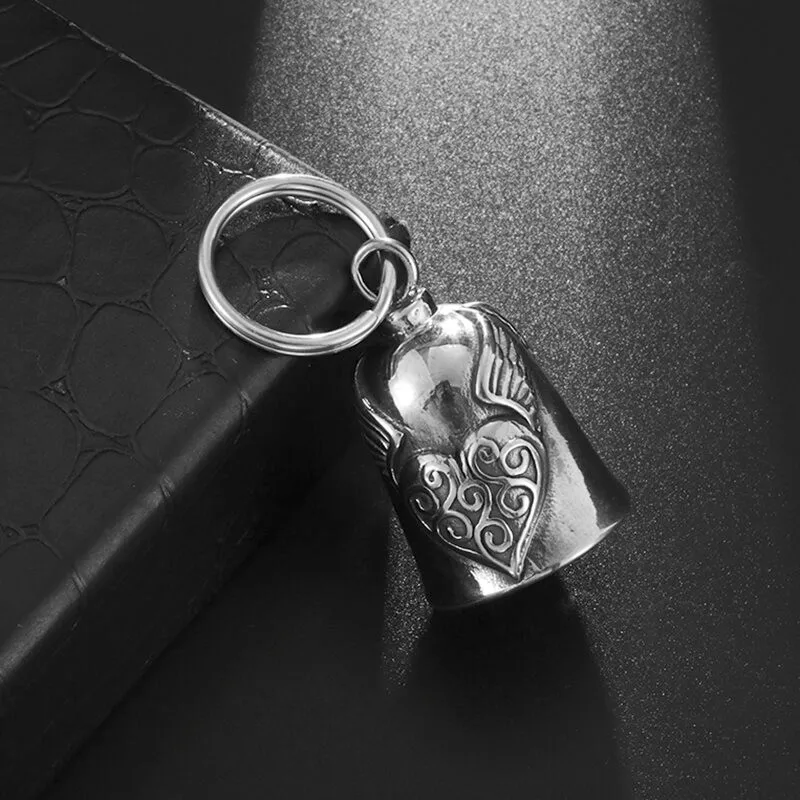 펑크 스타일 엔젤 윙 러브 벨 펜던트, 오토바이 라이딩 부적 펜던트, 록 파티 액세서리