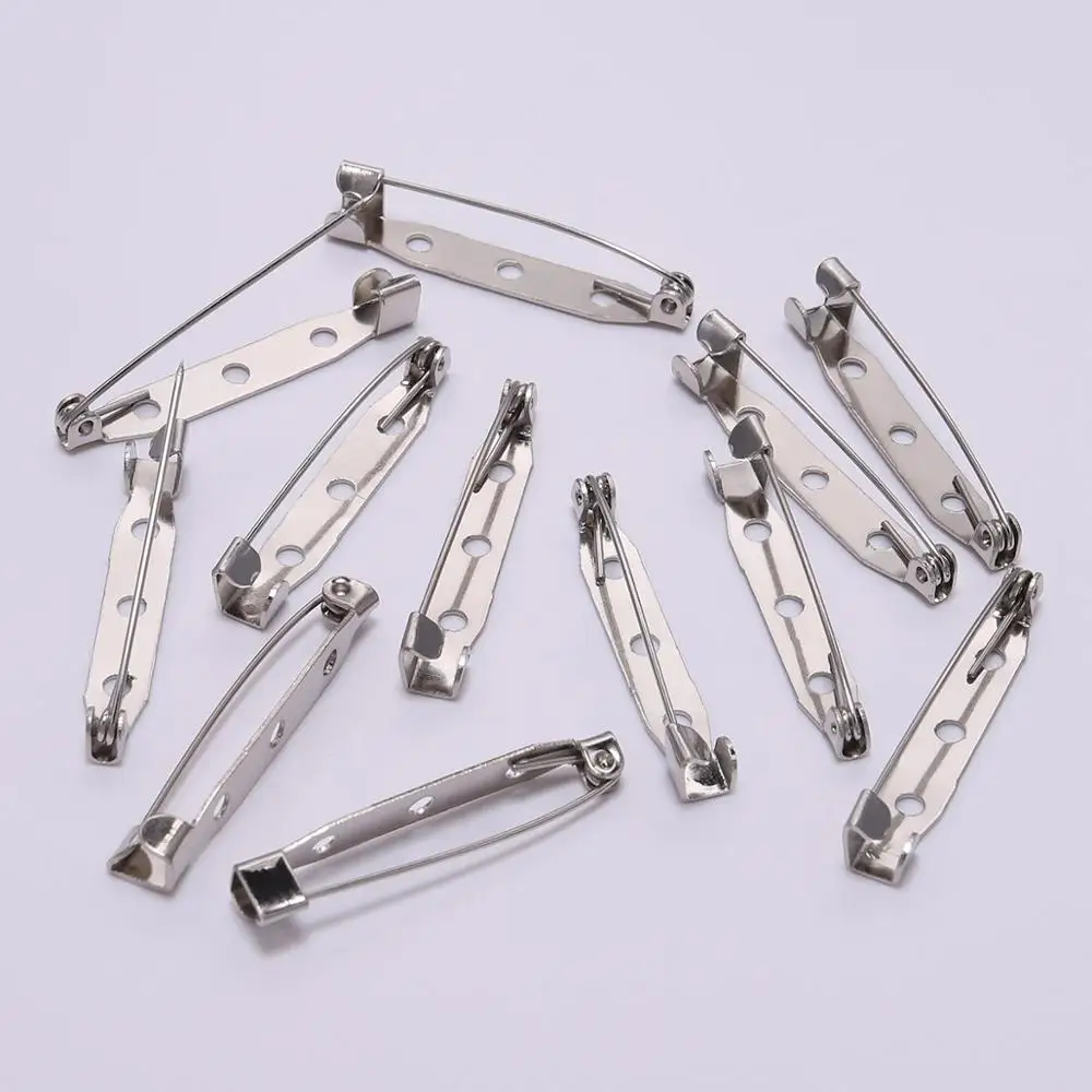 브로치 클립 베이스 핀 50 개 15/20/25/30/35/40mm, 브로치 핀 베이스 브로치 설정, 블랭크 베이스, DIY 쥬얼리 제작 용품