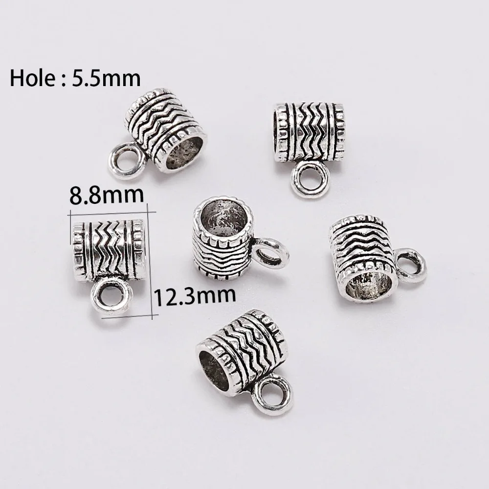 앤티크 참 보석 스페이서 비즈 펜던트 클립, 펜던트 걸쇠 커넥터, 팔찌 목걸이 주얼리 제작용, 20 개