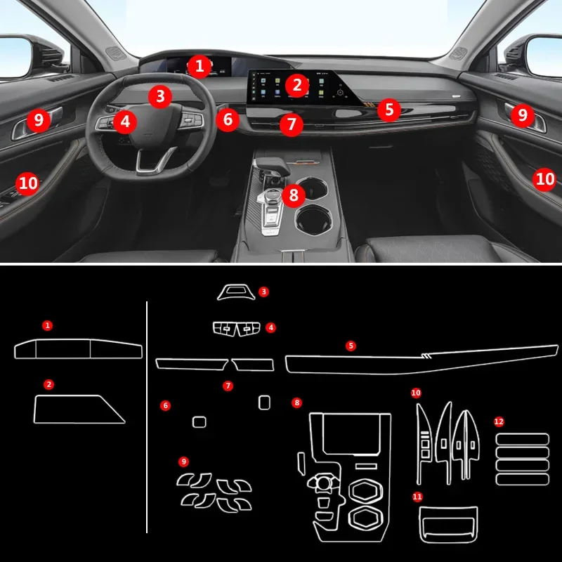 Tpu 투명 필름, Changan UNIK UNI K 자동차 내부 보호 스티커, 센터 컨트롤 내비게이션 기어 도어 윈도우 패널 title=Tpu 투명 필름, Changan UNIK UNI K 자동차 내부 보호 스티커, 센터 컨트롤 내비게이션 기어 도어 윈도우 패널 