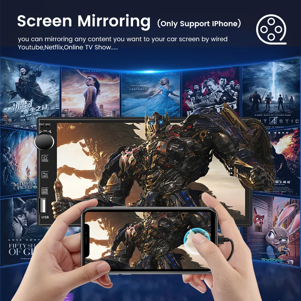 CarlinKit-유선/무선 카플레이/안드로이드 자동 동글 USB 자동 연결 미러링, 수정된 안드로이드 카 라디오 헤드 유닛 스테레오