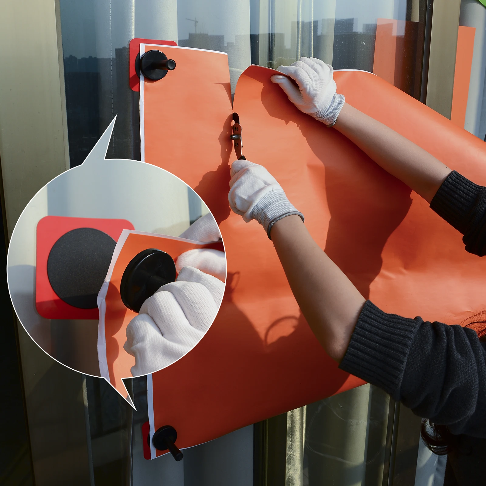 FOSHIO 자동차 포장용 실리콘 흡수 패치 시트, 유리창 틴트 필름 자석 거치대 수리 보조 도구, 탄소 섬유 비닐