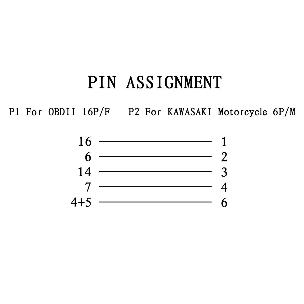 오토바이 진단 케이블 OBD 어댑터, 가와사키 Z900 ZX10R H2 용, 6-16 핀 OBD2 연장 커넥터