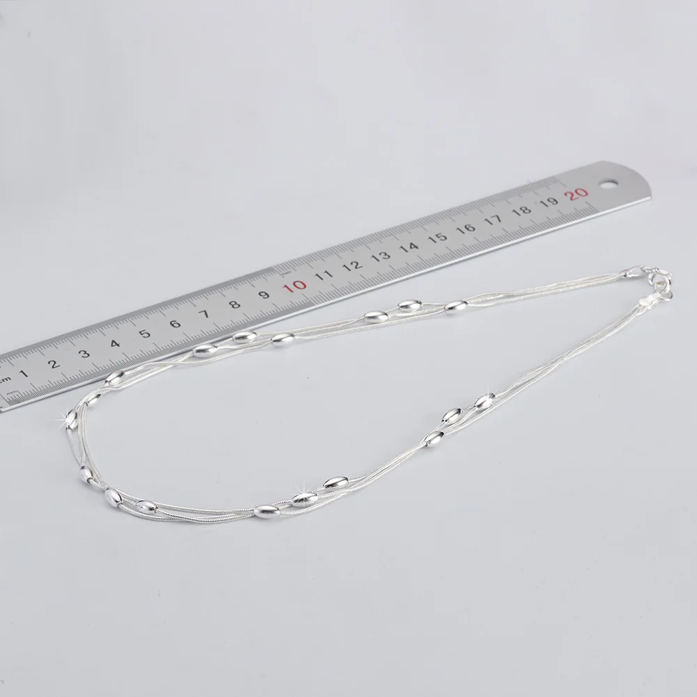 여성용 925 스털링 실버 매력 비즈 목걸이, 럭셔리 패션, 파티, 웨딩 액세서리, 쥬얼리, 크리스마스 선물