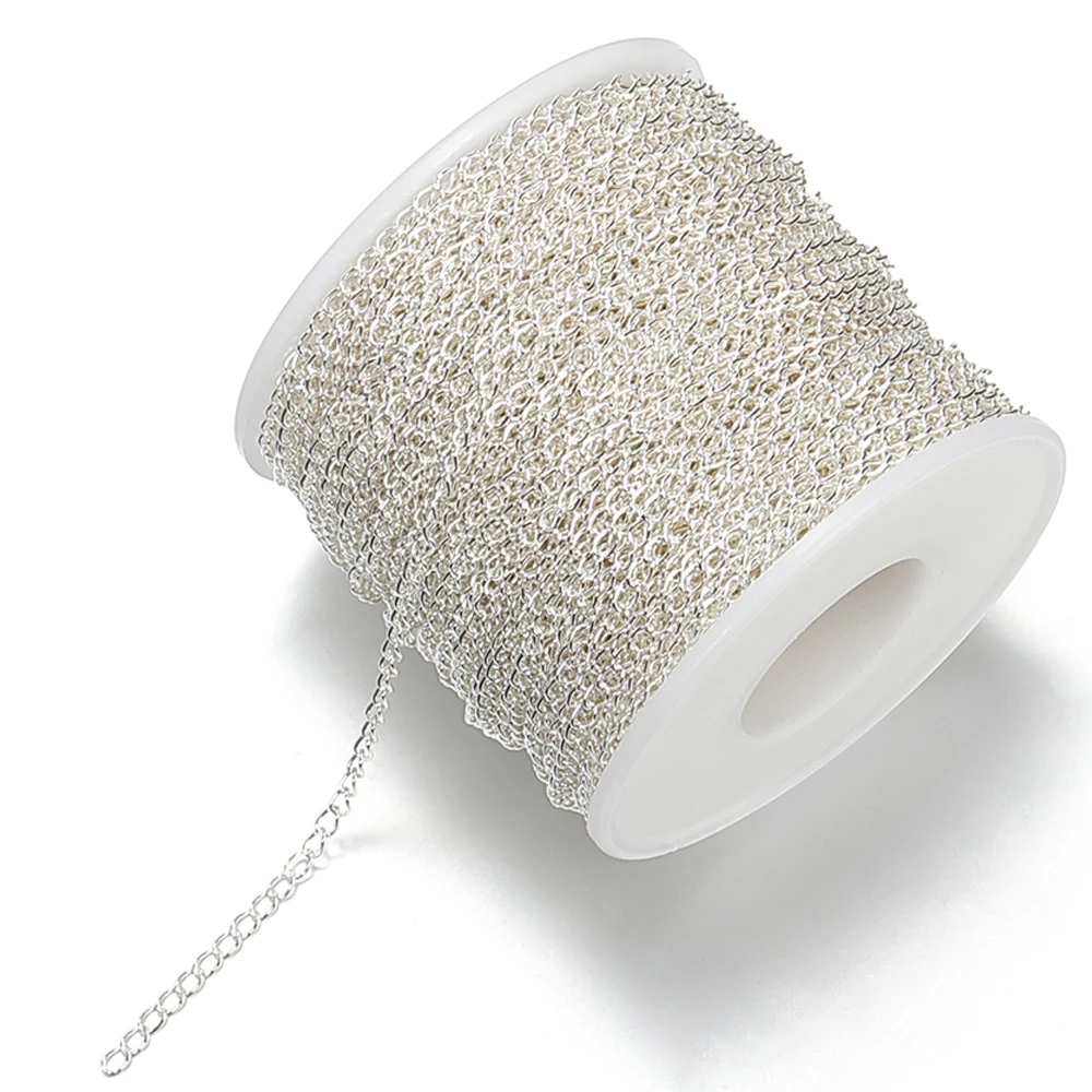 스테인리스 스틸 연장 체인, 2m, 골드 목걸이 체인, 팔찌 DIY 체인 액세서리, 주얼리 제작 공예, 2 3 4mm