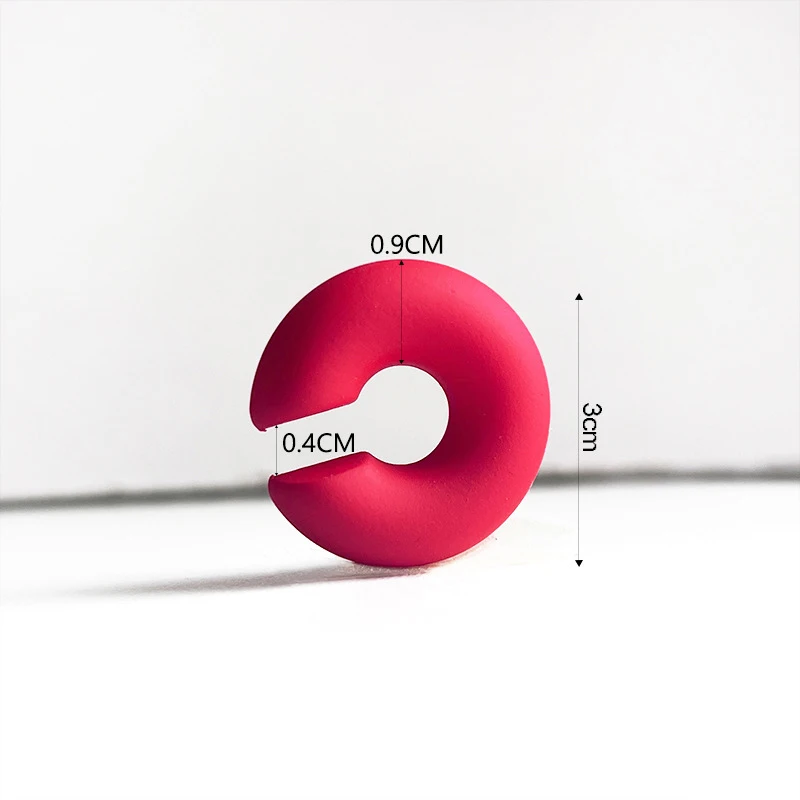 여성용 심플한 원형 클립 귀걸이, C자형 아크릴, 레드, 블루, 블랙, 핑크, 피어싱 연골 없음, 경량 이어 커프, 1 쌍