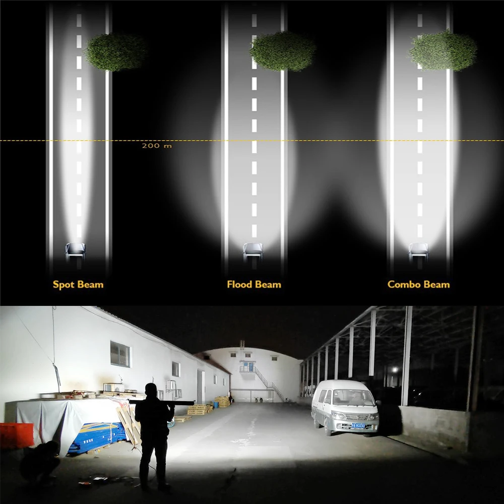 CO LIGHT-3 Rows 42 인치 LED 바 780W 콤보 LED 라이트 바, 자동차 트랙터 오프로드 4WD 4x4 트럭 SUV ATV 운전 작업 조명 12V 24V