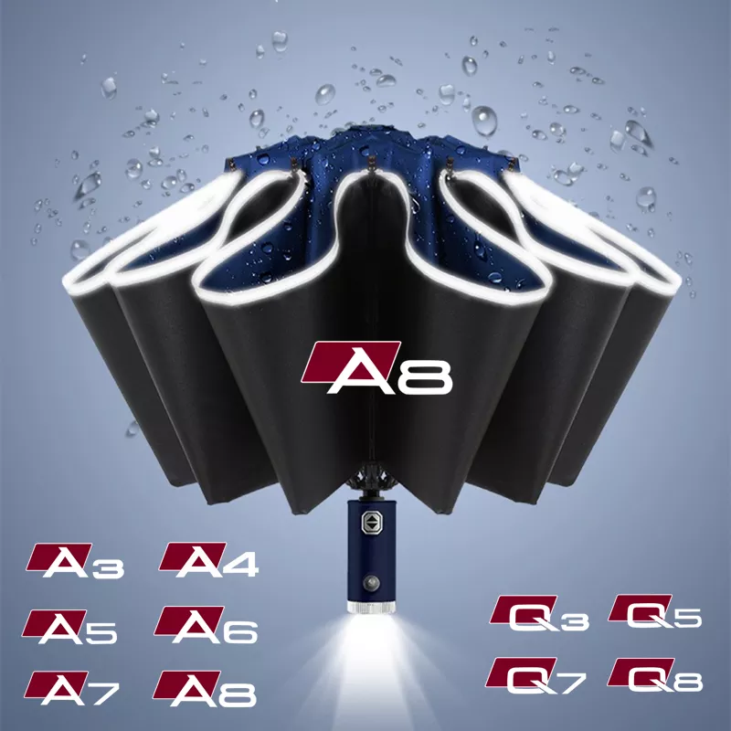 자동 반사 스트라이프 역방향 LED 조명, 10 리브 방풍 우산, 아우디 콰트로 A3 A4 A5 A6 A7 A8 Q2 Q3 Q5 Q7 Q8 용 title=자동 반사 스트라이프 역방향 LED 조명, 10 리브 방풍 우산, 아우디 콰트로 A3 A4 A5 A6 A7 A8 Q2 Q3 Q5 Q7 Q8 용