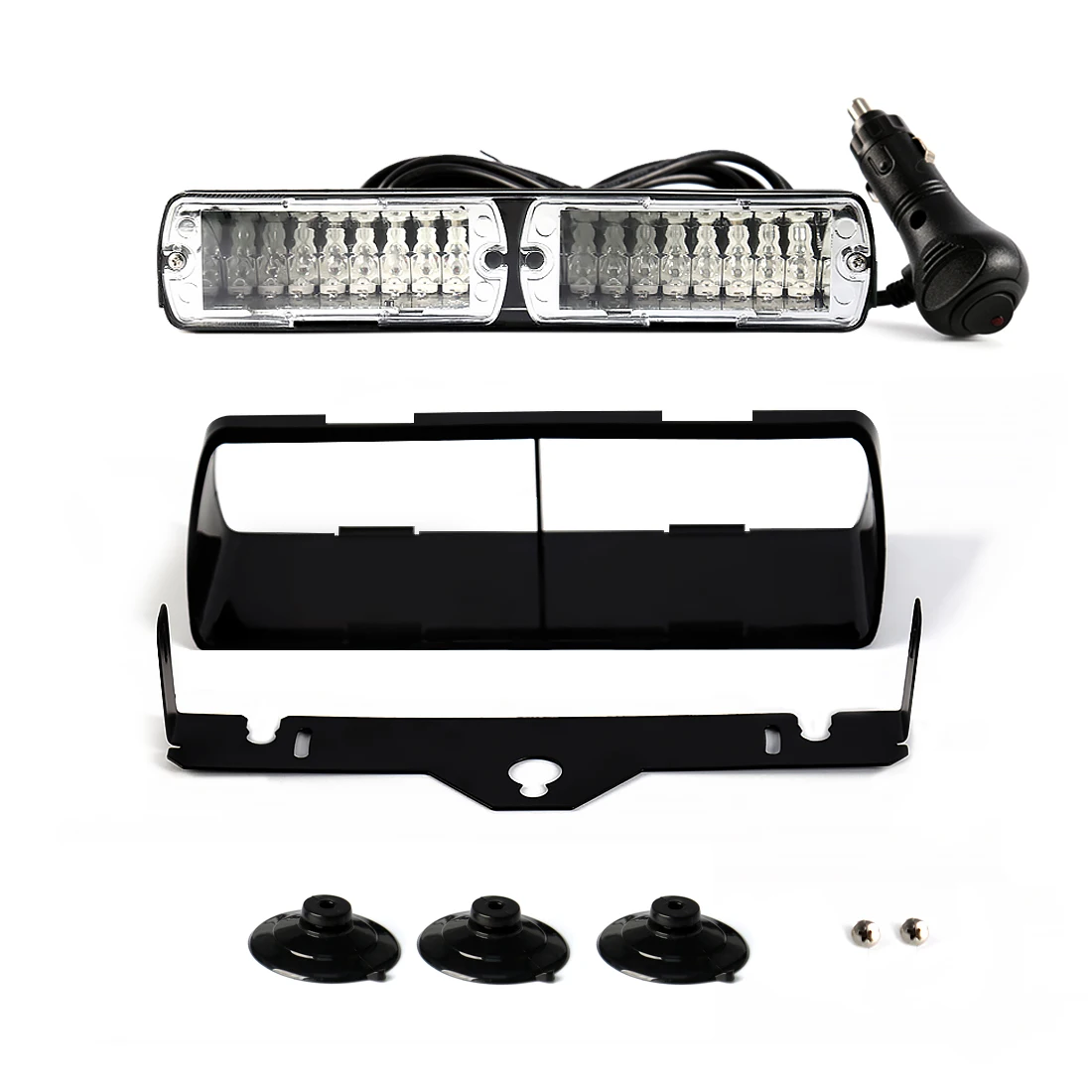 LED 스트로브 신호 비상 앞 유리 경고 비콘 조명, 빨간색, 파란색, 노란색, 호박색, 흰색, 녹색, 자동차 액세서리, 16 LED