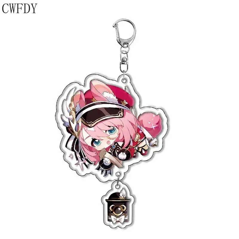게임 임팩트 아크릴 키체인 피규어, 카베 카에데하라 카즈하 타르타글리아 키체인 액세서리, 스카라무슈 펜던트, 라베로 배지 선물
