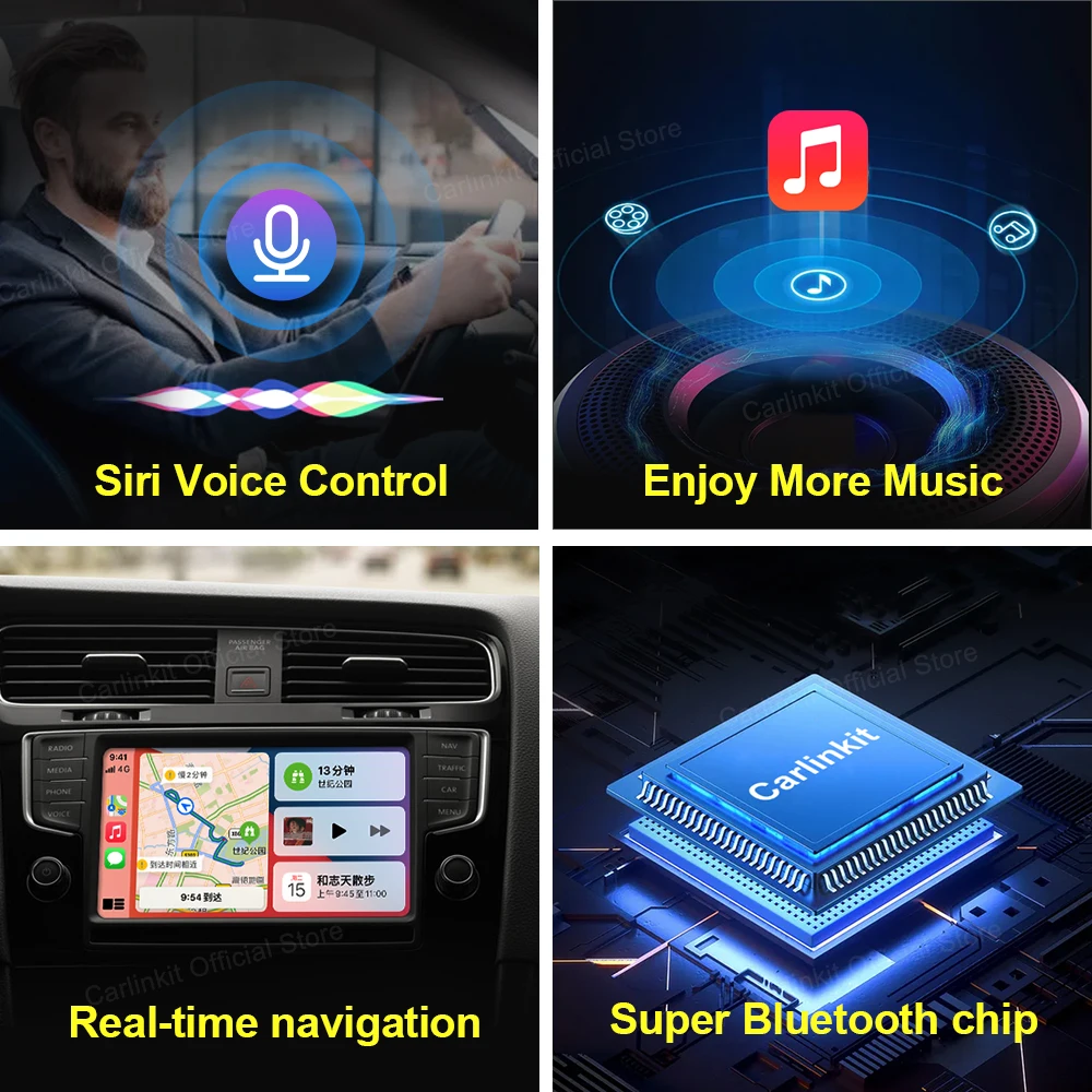 Carlinkit 3.0 무선 CarPlay Activator 자동 연결 Audi Benz 폭스 바겐 Mazda 무선 Carplay 플러그 앤 플레이에 유선