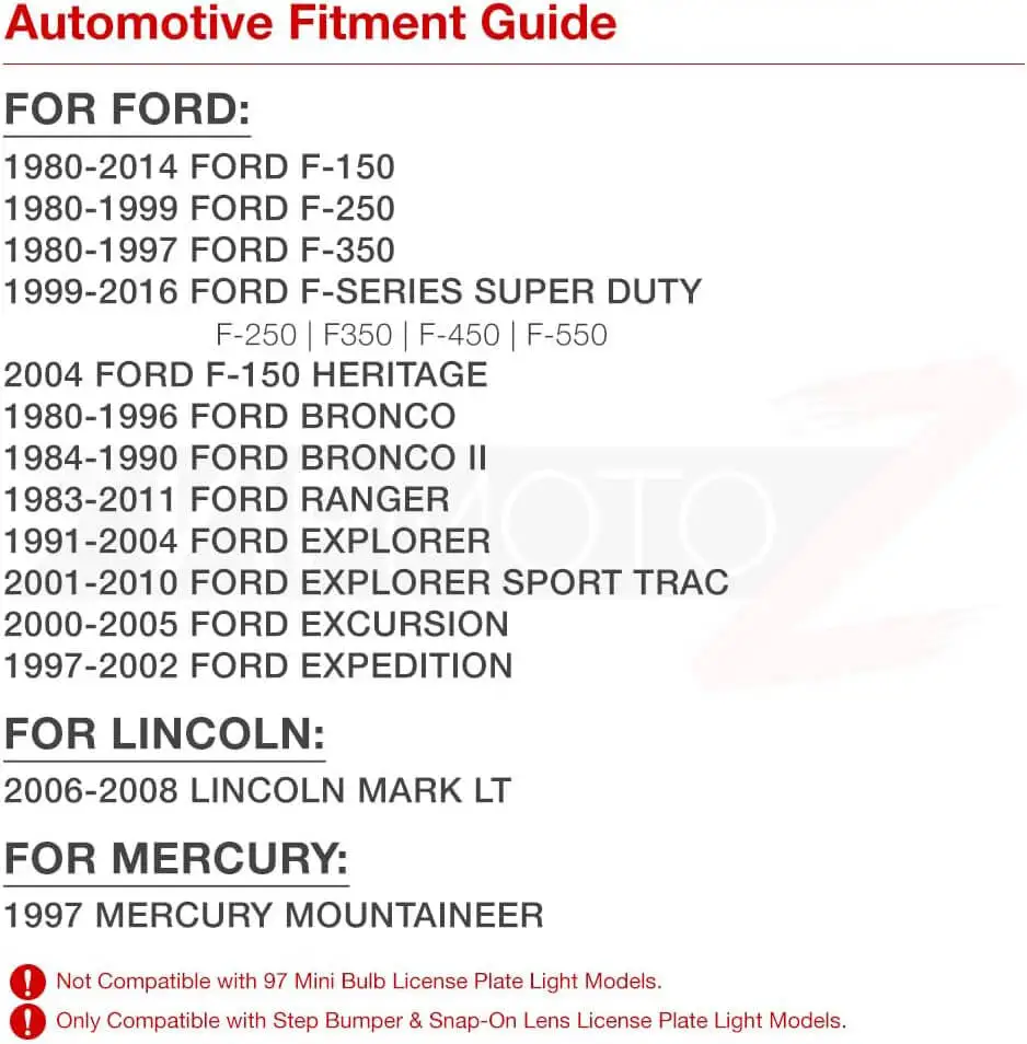 LED 번호판 조명 태그 램프 어셈블리, 포드 F150, F250, F350, 슈퍼 듀티 레인저 익스플로러, 브롱코, 소풍 화이트, 6000k, 2 개