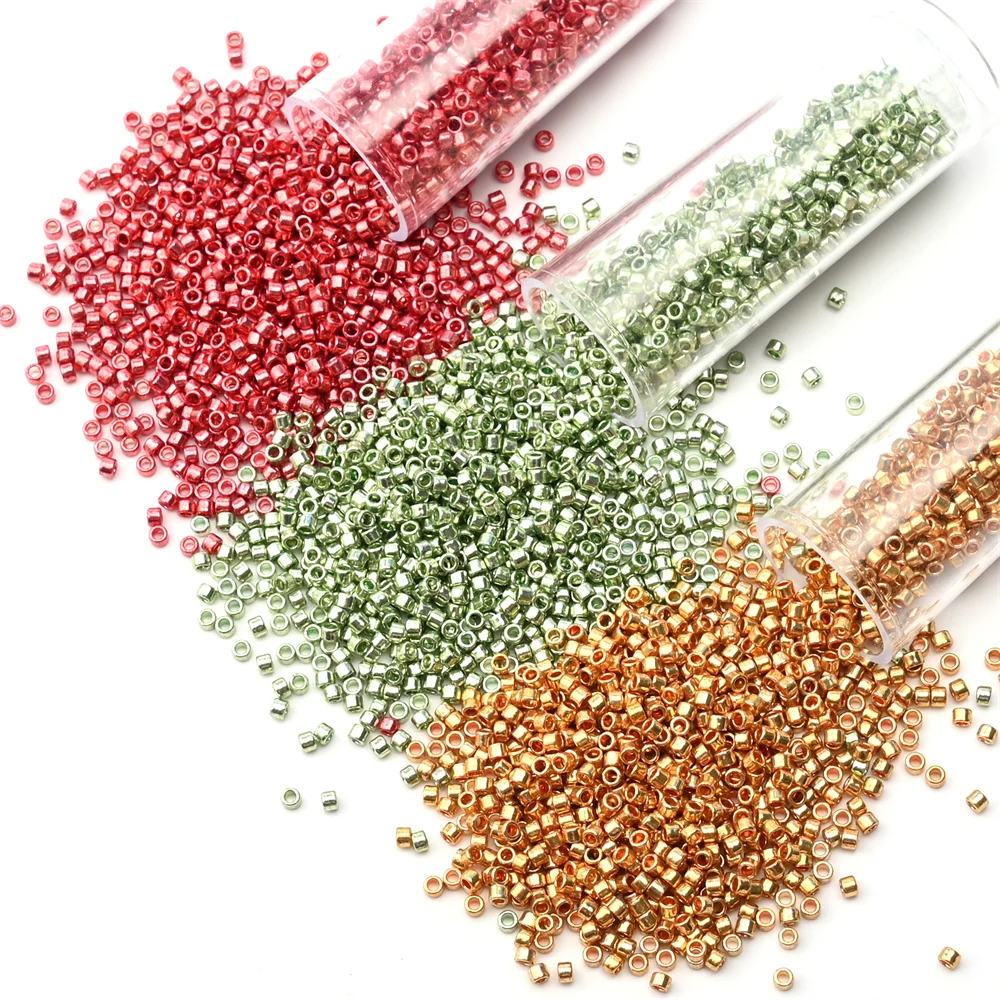 1200 개/로트 유니폼 2mm 메탈릭 시드 비즈 골든 실버 컬러 유리 SeedBeads 매력 DIY 공예 쥬얼리 액세서리 만들기
