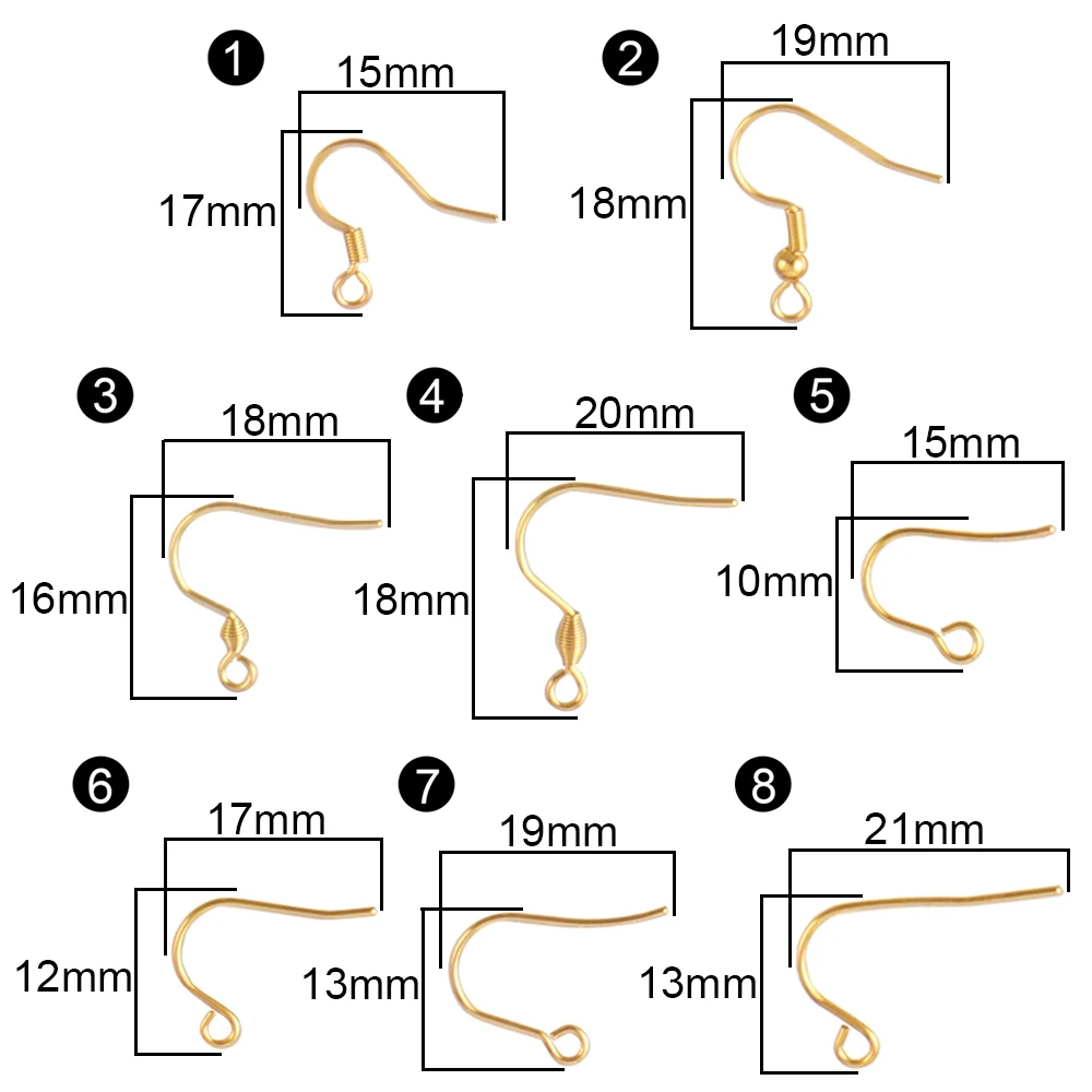 스테인리스 스틸 귀걸이 결과물, 저자극성 후크 이어와이어, 쥬얼리 제작 용품, DIY 귀걸이, 직접 제작, 20 개, 50 개