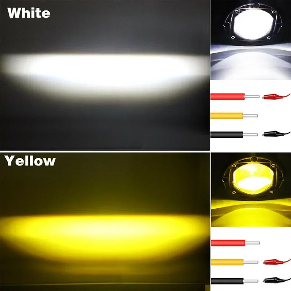 차량용 LED 작업 스포트라이트, 지프 랭글러 4x4 오프로드용, 안개등 렌즈 오토바이 스포트라이트, 3 인치, 24V, 12V, 6000K, 3500K