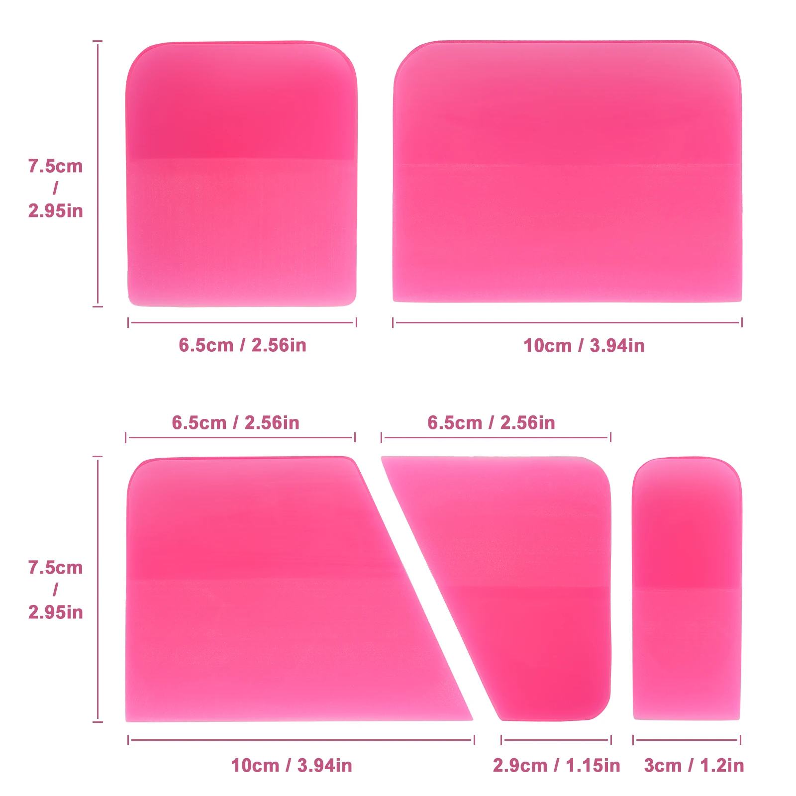 FOSHIO 자동차 비닐 고무 스퀴지 세트, 선물 상자 포함, 부드러운 PPF 청소 스크레이퍼, 창문 색조 설치, 보호 필름 랩 도구