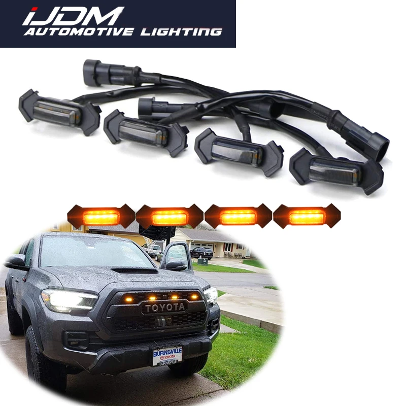 자동차 LED 전면 그릴 조명, 전면 그릴 DRL 주차 조명, 12V, 2016-up Toyota Tacoma w/TRD Pro 그릴 전용, 4 개 title=자동차 LED 전면 그릴 조명, 전면 그릴 DRL 주차 조명, 12V, 2016-up Toyota Tacoma w/TRD Pro 그릴 전용, 4 개 