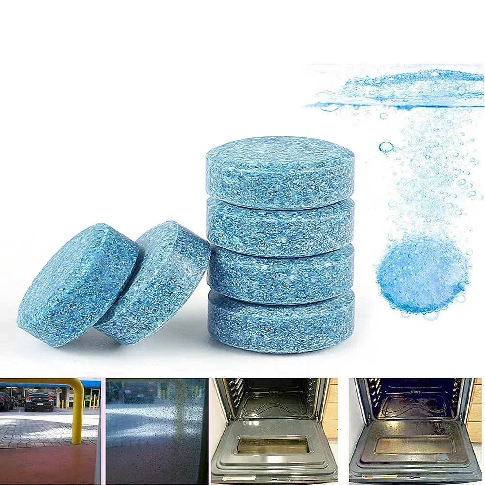 자동차 앞 유리 고체 비누 조각, 10X, 창문 유리 세척, 청소 페인트 관리, 보호 포일 발포성 정제 세척