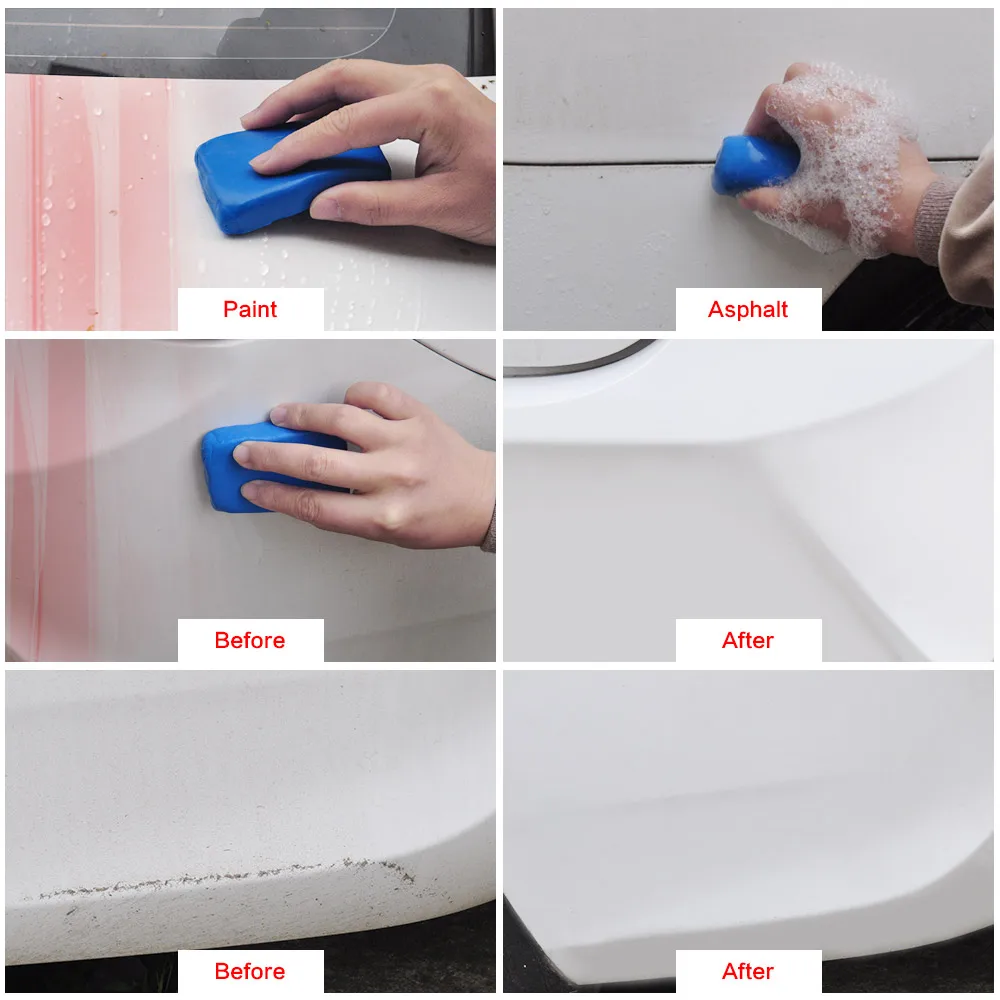 자동차 클레이 바 차량 세척 청소 도구, 파란색 클리너, 자동 관리 와셔, 슬러지 진흙 제거, 휴대용 디테일링 액세서리, 100g