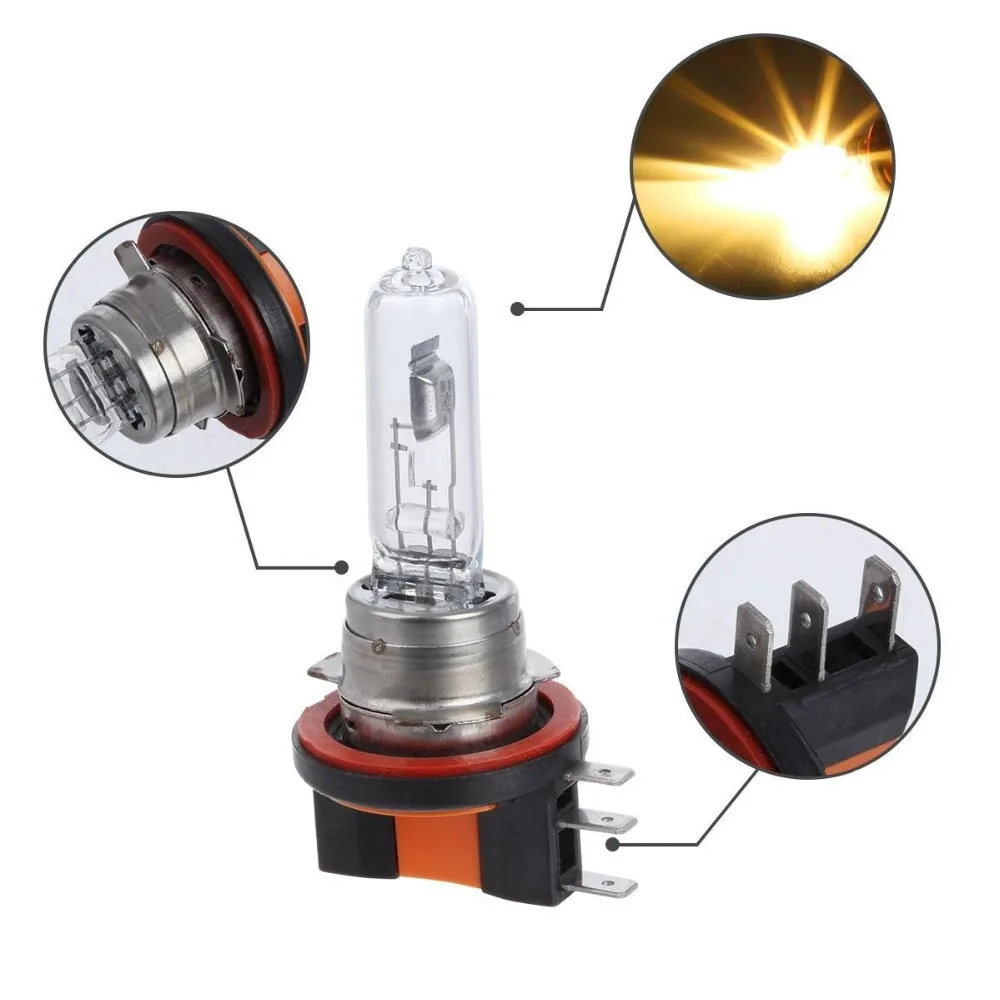 자동차 헤드라이트 할로겐 전구, H15, PGJ23T1 15/55W, 3200K HID 노란색 자동차 헤드라이트 전구, VW 아우디용 자동차 안개등 전구, 1 개