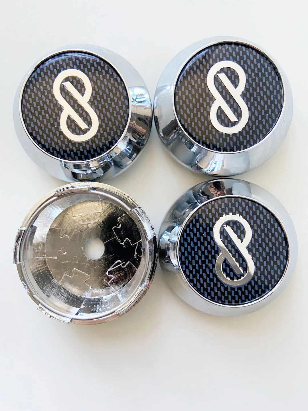 ENKEI 엠블럼 로고 크롬 용 65MM 자동차 휠 센터 허브 캡, 4 개/묶음