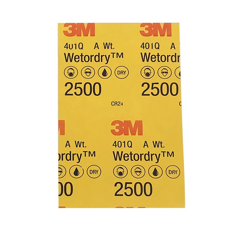 3M 401Q 뷰티 샌드페이퍼 2500 그릿 자동차 페인트 스크래치 폴리싱 샌딩 139/228mm, 워터 그라운드 파인 사포