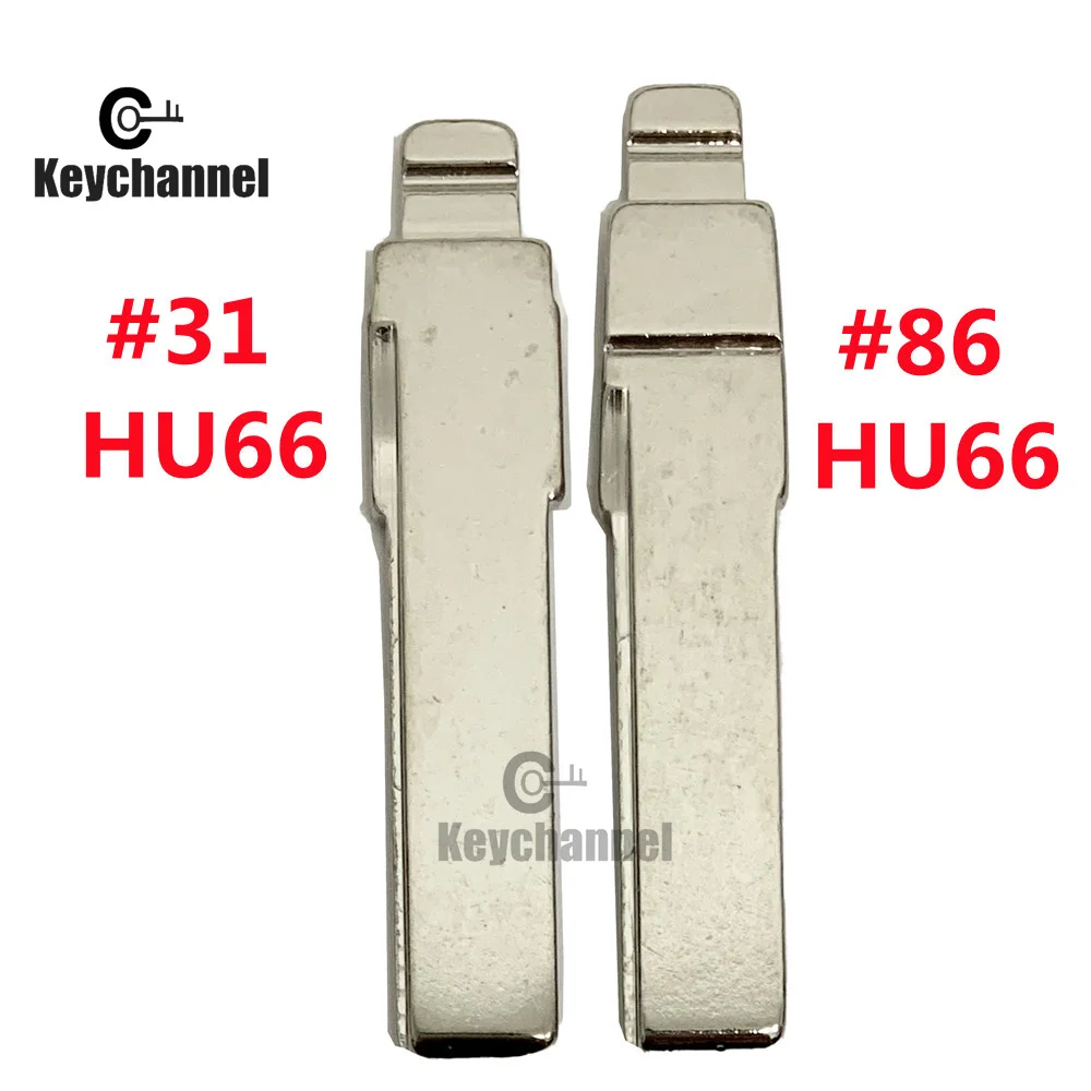 Keychannel 10PCS HU66 자동차 키 블레이드 #31 #86 KD 키 블랭크 KEYDIY Xhorse VVDI 리모콘 골프 MK7 폴로 제타 Tiguan 중복